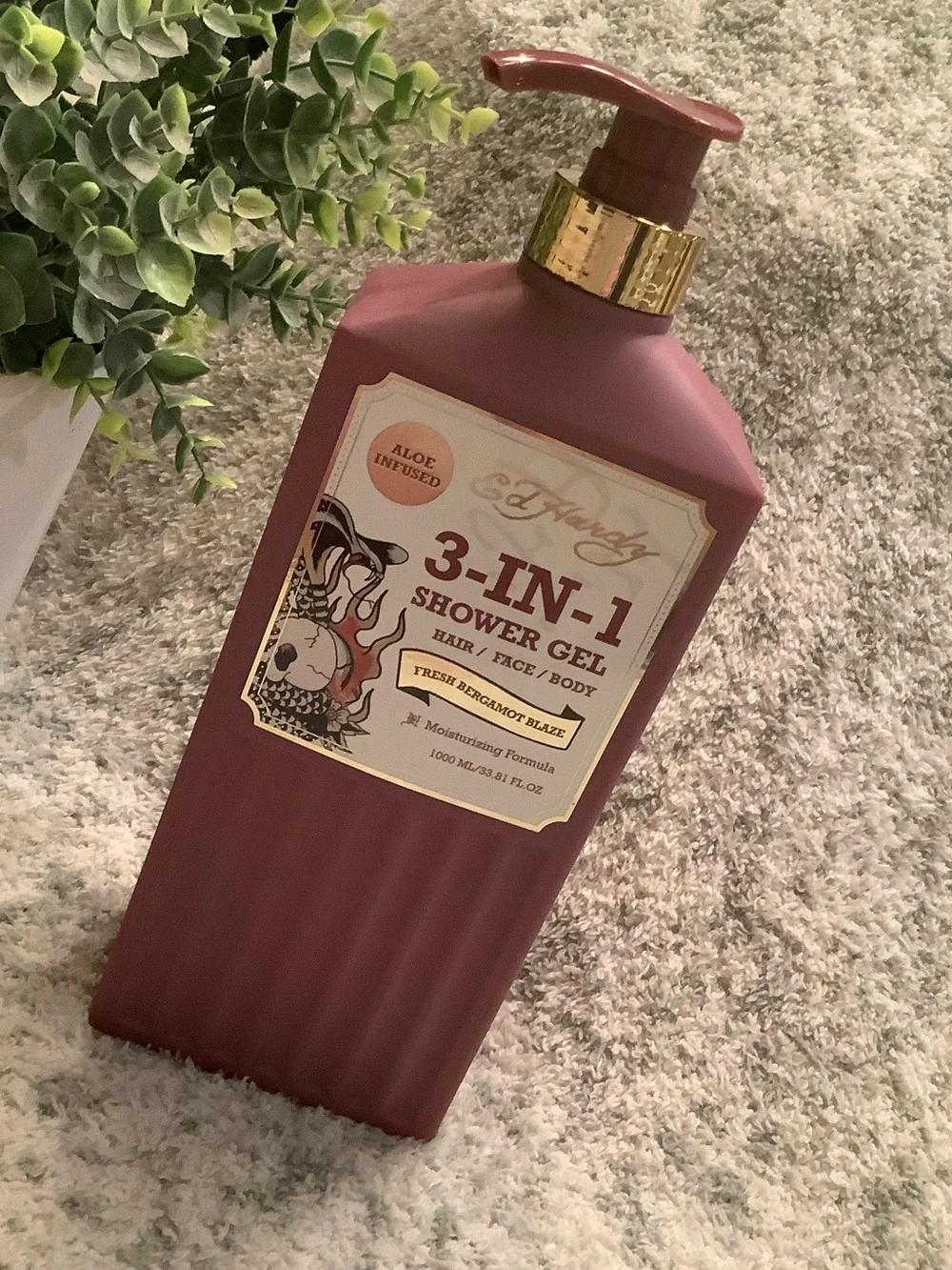 Ed Hardy 3-IN-1 Shower Gel Scented Fresh Bergamot Blaze in XL 33.81oz.